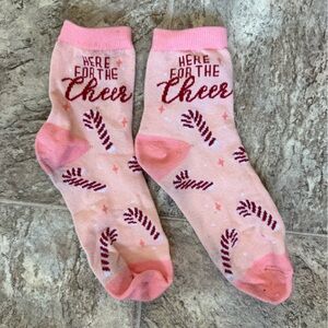 Pink Candy Cane Socks